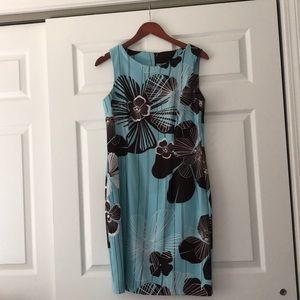 Blue floral print dress